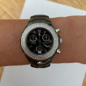 Michele Black Ceramic Diamond Tahitian Watch